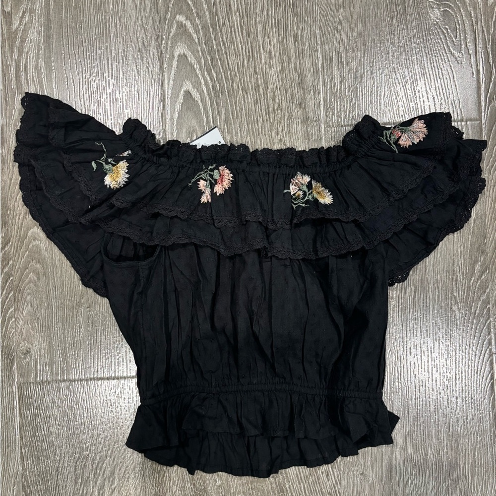 Rahi Floral Eyelet Trim Blouse, Size: M - Picture 6 of 6